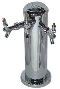 3 Faucet Draft Tower Chrome Plated & Glycol Cooled 4"